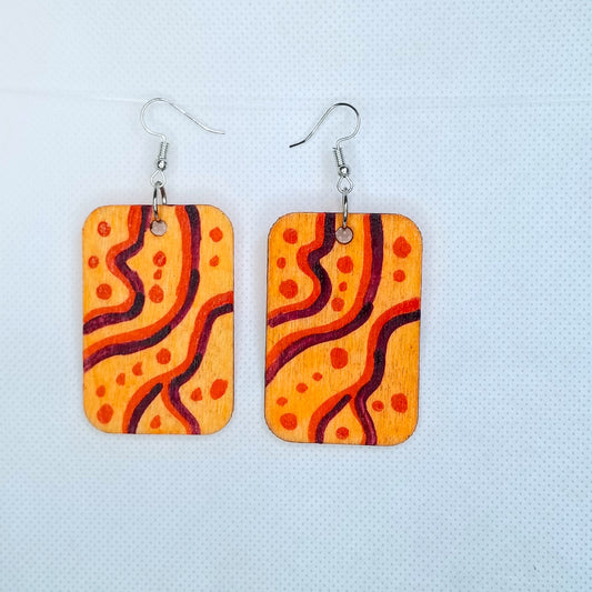Orange Abstract Earrings