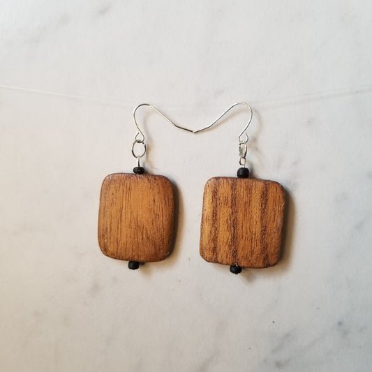 Square Wood Earrings