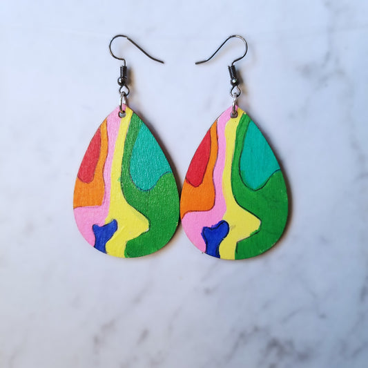 Rainbow wave earrings